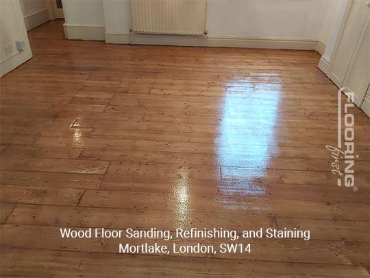 Wood floor sanding, refinishing, and staining in Mortlake, SW14 8