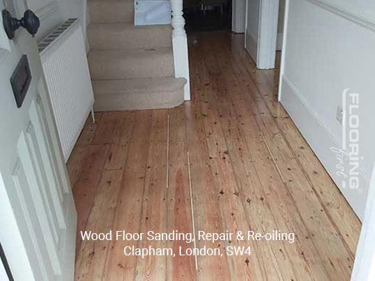 Wood floor sanding, repair and re-oiling in Clapham