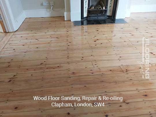 Wood floor sanding, repair and re-oiling in Clapham 1