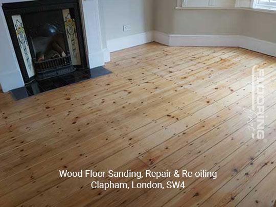 Wood floor sanding, repair and re-oiling in Clapham 2