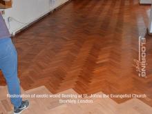 Restoration of exotic wood flooring at St. Johns the Evangelist Church in Bromley 9