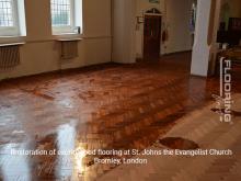 Restoration of exotic wood flooring at St. Johns the Evangelist Church in Bromley 11
