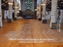 Parquet Sanding and Staining at St Luke Church - Hampstead, London, NW3 - 10