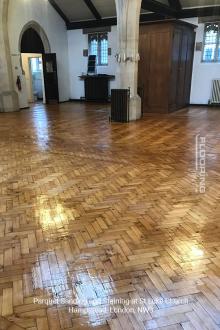 Parquet Sanding and Staining at St Luke Church - Hampstead, London, NW3 - 13