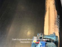 Dark engineered wood flooring sanding in Bayswater