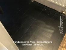 Dark engineered wood flooring sanding in Bayswater 2