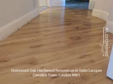 Distressed oak hardwood renovation in satin lacquer in Camden Town 2