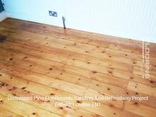 Distressed pine floorboards sanding and refinishing project in Enfield 2