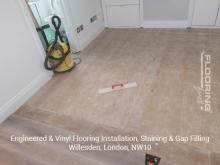 Engineered & vinyl flooring installation, staining & gap filling in Willesden 1