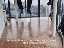 Engineered floor and stairs sanding and refinishing in Elephant & Castle