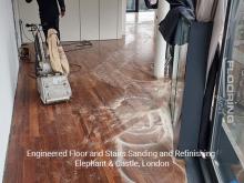 Engineered floor and stairs sanding and refinishing in Elephant & Castle 3