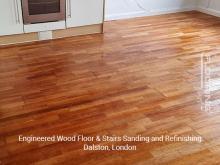 Engineered wood floor & stairs sanding and refinishing in Dalston