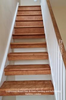 Engineered wood floor & stairs sanding and refinishing in Dalston 5