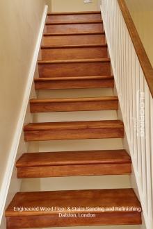 Engineered wood floor & stairs sanding and refinishing in Dalston 6