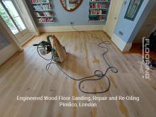 Engineered wood floor sanding, repair and re-oiling in Pimlico 2