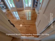 Engineered wood floor sanding, repair and re-oiling in Pimlico 8
