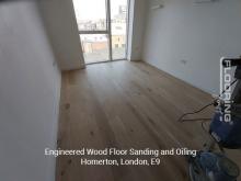 Engineered wood floor sanding and oiling in Homerton