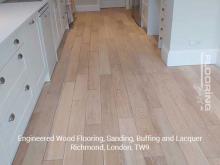Engineered wood flooring, sanding, buffing and lacquer in Richmond