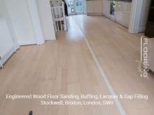 Engineered wood flooring sanding, buffing, lacquer & gap filling in Stockwell, Brixton 4