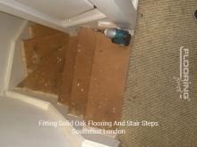 Fitting solid oak flooring and Stair steps in Southeast London 2