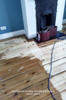 Floorboards sanding, varnishing and staining in North London 2