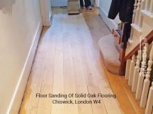Floor sanding of solid oak flooring in Chiswick 1