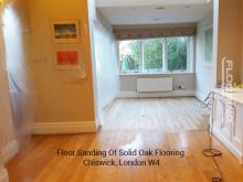 Floor sanding of solid oak flooring in Chiswick 2
