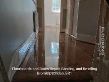 Floorboards and stairs repair, sanding, and re-oiling in Bromley 6