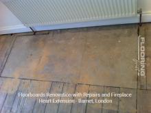 Floorboards renovation with repairs and fireplace heart extension in Barnet