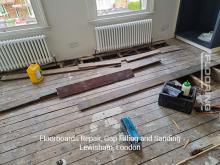 Floorboards repair, gap filling and sanding in Lewisham 1