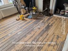 Floorboards repair, gap filling and sanding in Lewisham 2