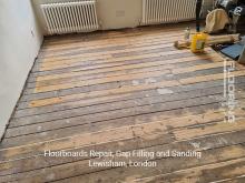 Floorboards repair, gap filling and sanding in Lewisham 3