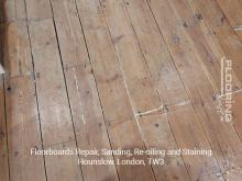 Floorboards repair, sanding, re-oiling and staining in Hounslow 1