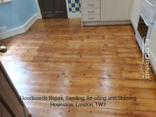 Floorboards repair, sanding, re-oiling and staining in Hounslow 5