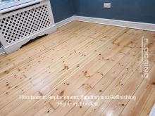 Floorboards replacement, sanding and refinishing in Highbury 3