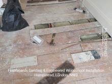 Floorboards sanding & engineered wood floor installation in Hampstead