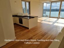 Hardwood floor and stairs repair, sanding and gap filling in Fulham 3