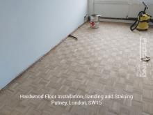 Hardwood floor installation, sanding and staining in Putney 5