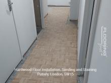 Hardwood floor installation, sanding and staining in Putney 6