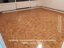 Hardwood floor installation, sanding and staining in Putney 7