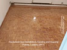 Hardwood floor installation, sanding and staining in Putney 8