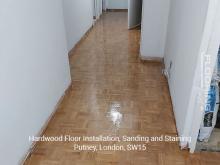 Hardwood floor installation, sanding and staining in Putney 9