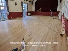 Hardwood floor repair, sanding and gap filling in Weston Green 2