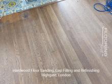 Hardwood floor sanding, gap filling and refinishing in Highgate
