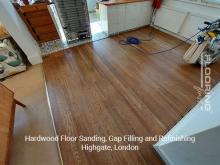 Hardwood floor sanding, gap filling and refinishing in Highgate 1