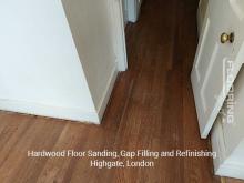 Hardwood floor sanding, gap filling and refinishing in Highgate 2