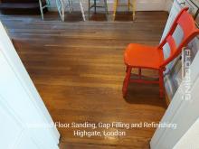 Hardwood floor sanding, gap filling and refinishing in Highgate 3