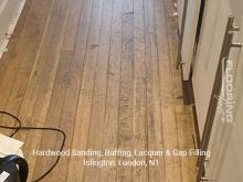 Hardwood sanding, buffing, lacquer & gap filling in Islington 2