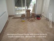 Herringbone parquet blocks with double border & triple feature strip in Muswell Hill 1