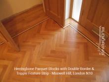 Herringbone parquet blocks with double border & triple feature strip in Muswell Hill 2